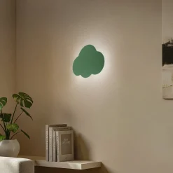 Seinävalaisin Cloud, vihreä, metalli, 38 cm leveä, 2-lamppuinen, G9