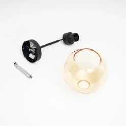 Seinävalaisin Cubus, musta/meripihka, lasi, Ø 18 cm, E27
