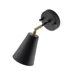 Seinävalaisin Evander, musta/kultainen, metalli, korkeus 21 cm, E27