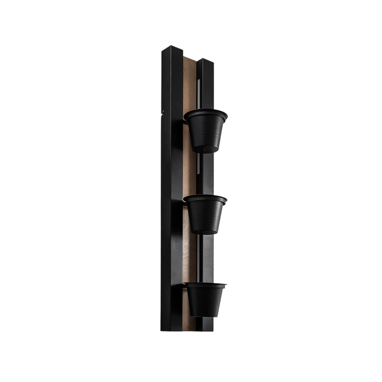 Seinävalaisin Hylly, musta/puunvärinen teräspuu, 90cm korkea