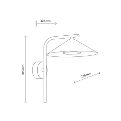 Seinävalaisin Lume S, viininpunainen, metalli, korkeus 31 cm, GX53