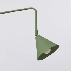 Seinävalaisin LYS, oliivinvihreä, Ø 14 cm, metalli, pistoke, E14