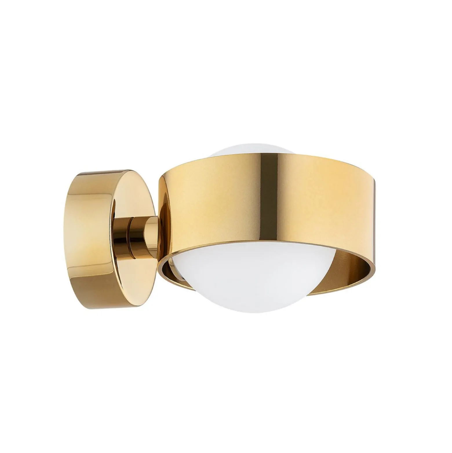 Seinävalaisin Mado, teräs messinkivärinen, lasi opaali, 1-lamppuinen