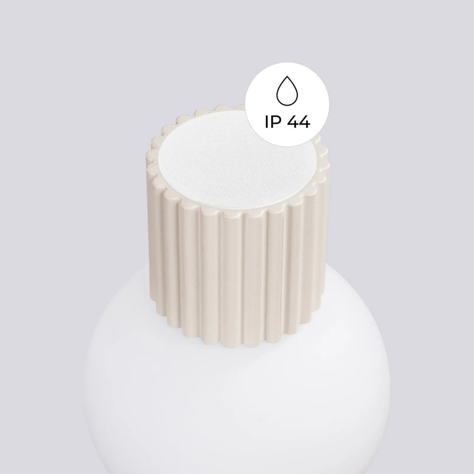 Seinävalaisin ORBI, beige, lasi/metalli, Ø 12 cm, IP44, G9