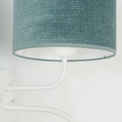 Seinävalaisin Roller, Cord minttu, valkoinen, lukuvalolla