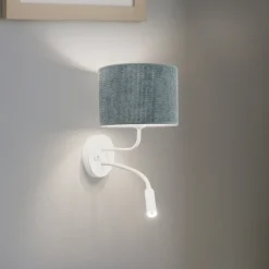 Seinävalaisin Roller, Cord minttu, valkoinen, lukuvalolla