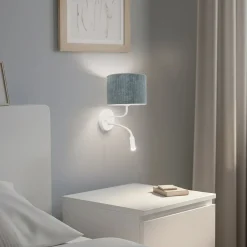 Seinävalaisin Roller, Cord minttu, valkoinen, lukuvalolla