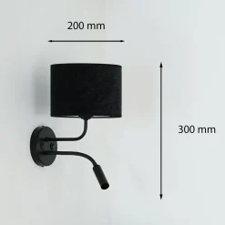 Seinävalaisin Roller, musta, musta, lukuvalolla