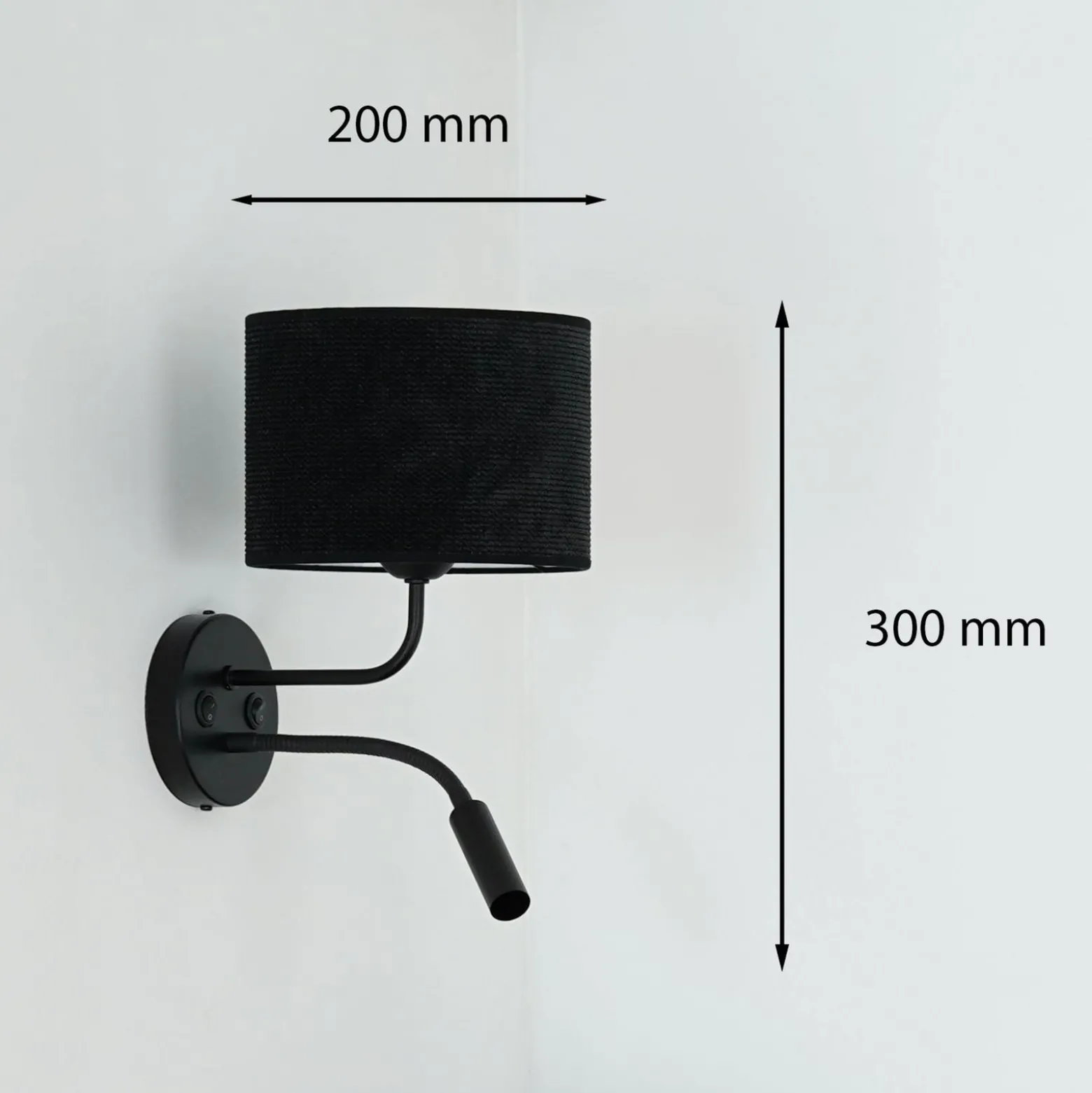 Seinävalaisin Roller, musta, musta, lukuvalolla