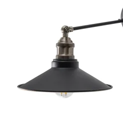 Seinävalaisin Saglam, musta/kultainen, kartiomainen, korkeus 20 cm, E27
