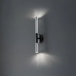 Seinävalaisin Sopel Lux, 2-lamppuinen, musta/hopea, korkeus 38 cm