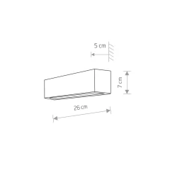 Seinävalaisin Straight XS, leveys 26 cm, valkoinen