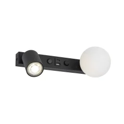 Seinävalaisin Vox, musta, lasi, leveys 35 cm, USB
