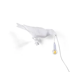 SELETTI Bird Lamp koristeellinen ulkoseinävalaisin, oikea, valkoinen