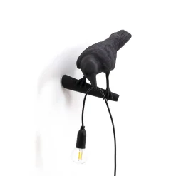 SELETTI Bird Lamp koristelamppu näkymä vasemmalle musta