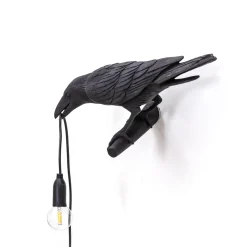 SELETTI Bird Lamp koristelamppu näkymä vasemmalle musta