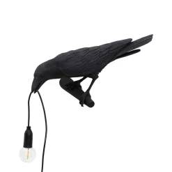 SELETTI Bird Lamp koristelamppu näkymä vasemmalle musta