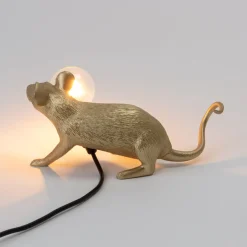 SELETTI Hiirilamppu LED-koristeellinen lamppu USB istuu kultainen