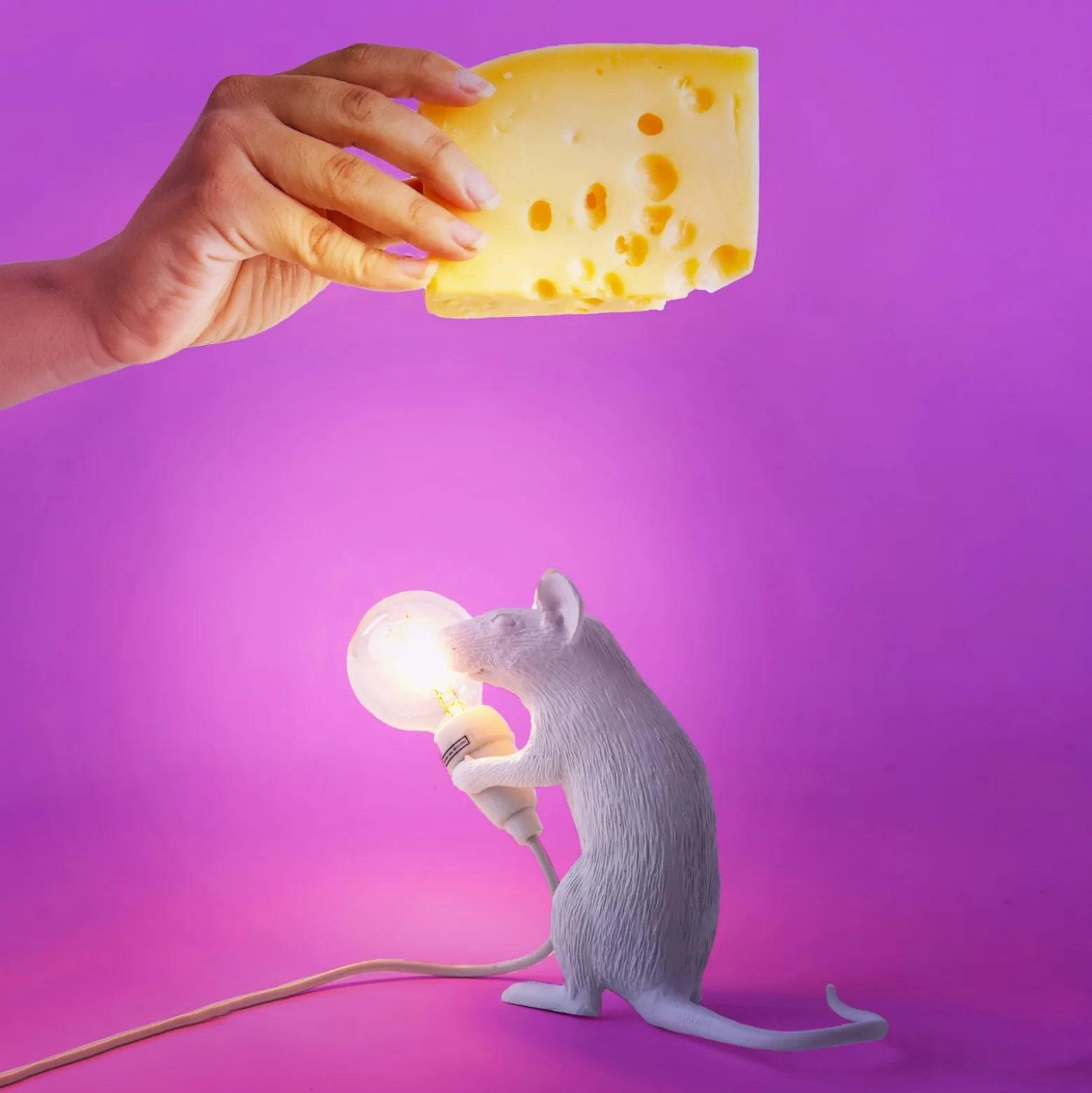 SELETTI Hiirilamppu LED-koristelamppu USB-istuin valkoinen