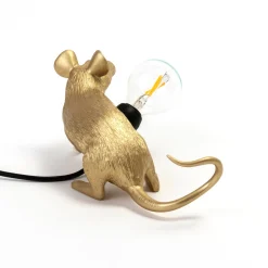 SELETTI hiirilamppu LED-koristelamppu USB vaakasuora kultainen