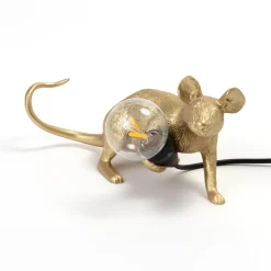 SELETTI hiirilamppu LED-koristelamppu USB vaakasuora kultainen