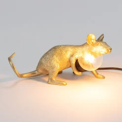 SELETTI hiirilamppu LED-koristelamppu USB vaakasuora kultainen