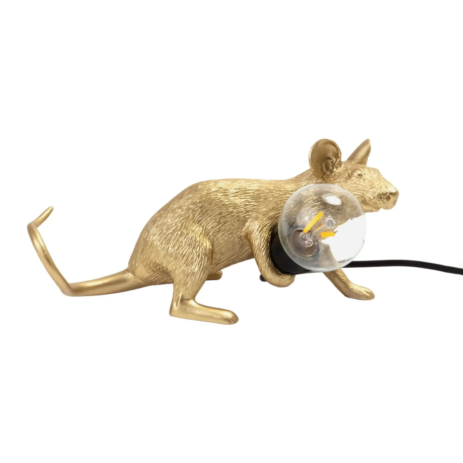 SELETTI hiirilamppu LED-koristelamppu USB vaakasuora kultainen
