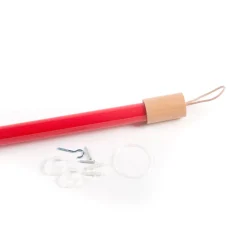 SELETTI LED-valaisin Linea, punainen, puiset yksityiskohdat, yleisvalaisin