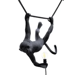 SELETTI Monkey Lamp, leveys 44 cm, musta, pistoke, IP44