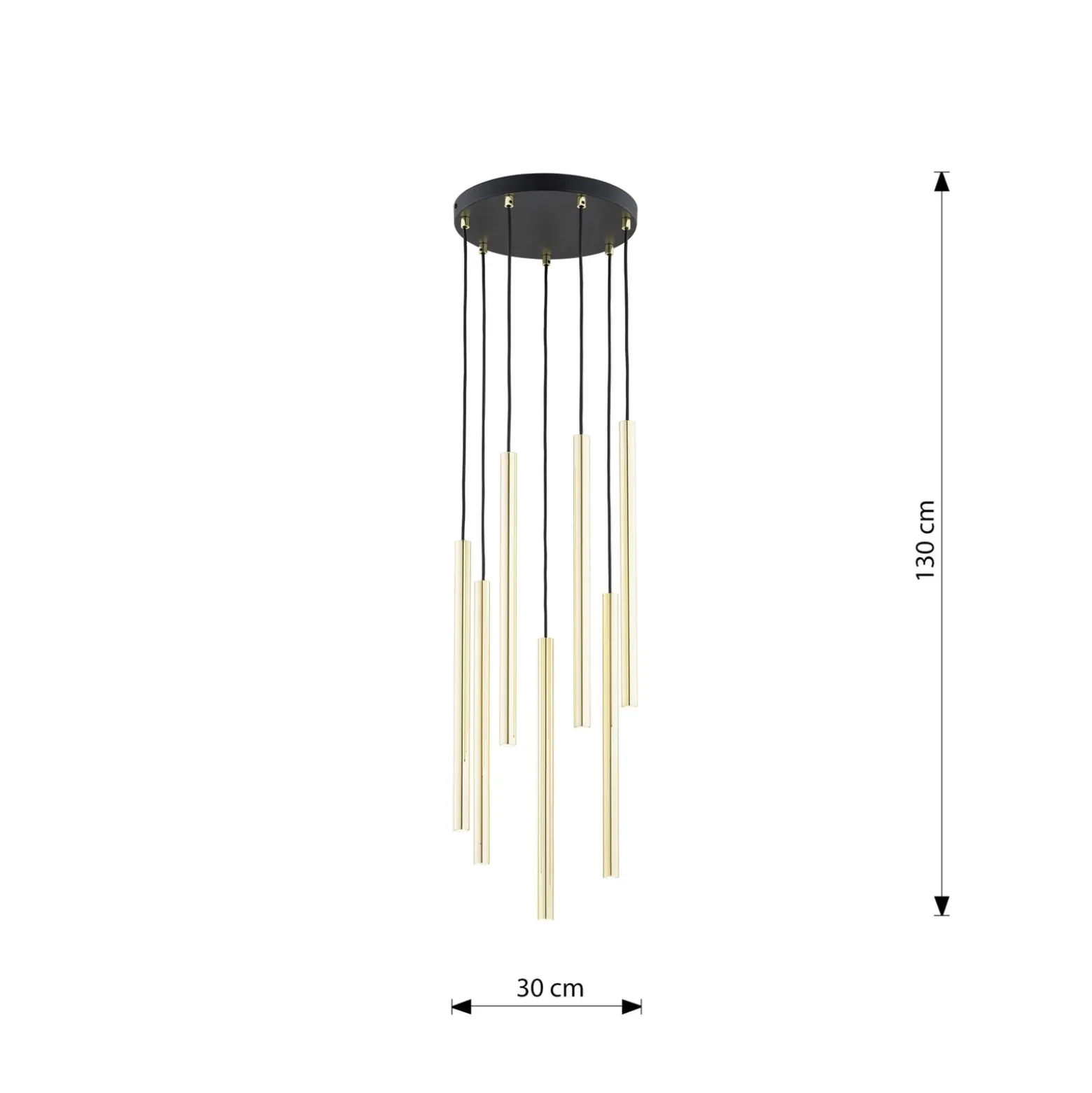 Selter Premium riippuvalaisin, kultainen, 7-lamppuinen, metalli