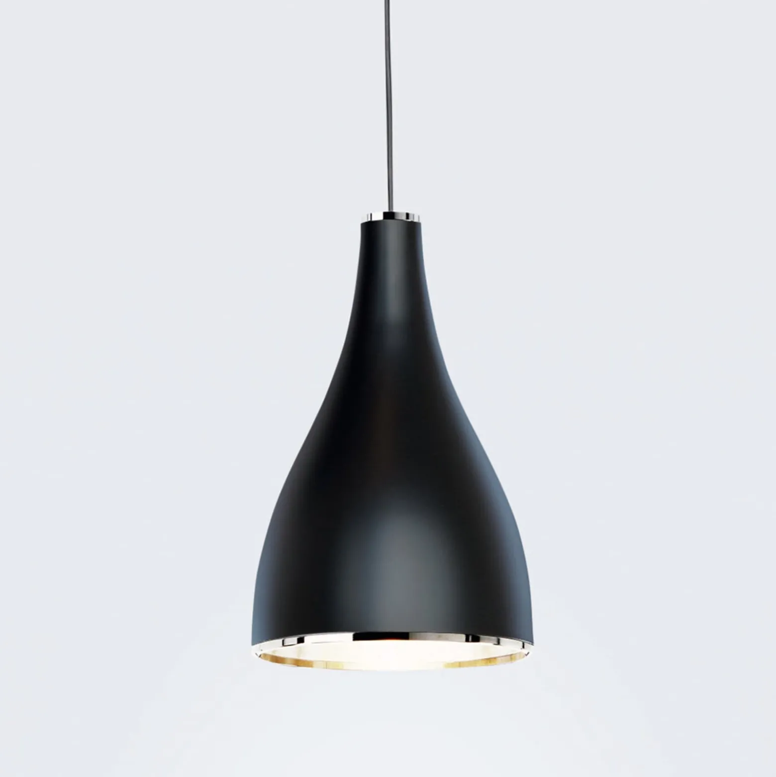 serien.lighting Riippuvalaisin One Eighty L, Ø 16 cm, musta