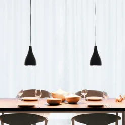 serien.lighting Riippuvalaisin One Eighty L, Ø 16 cm, musta