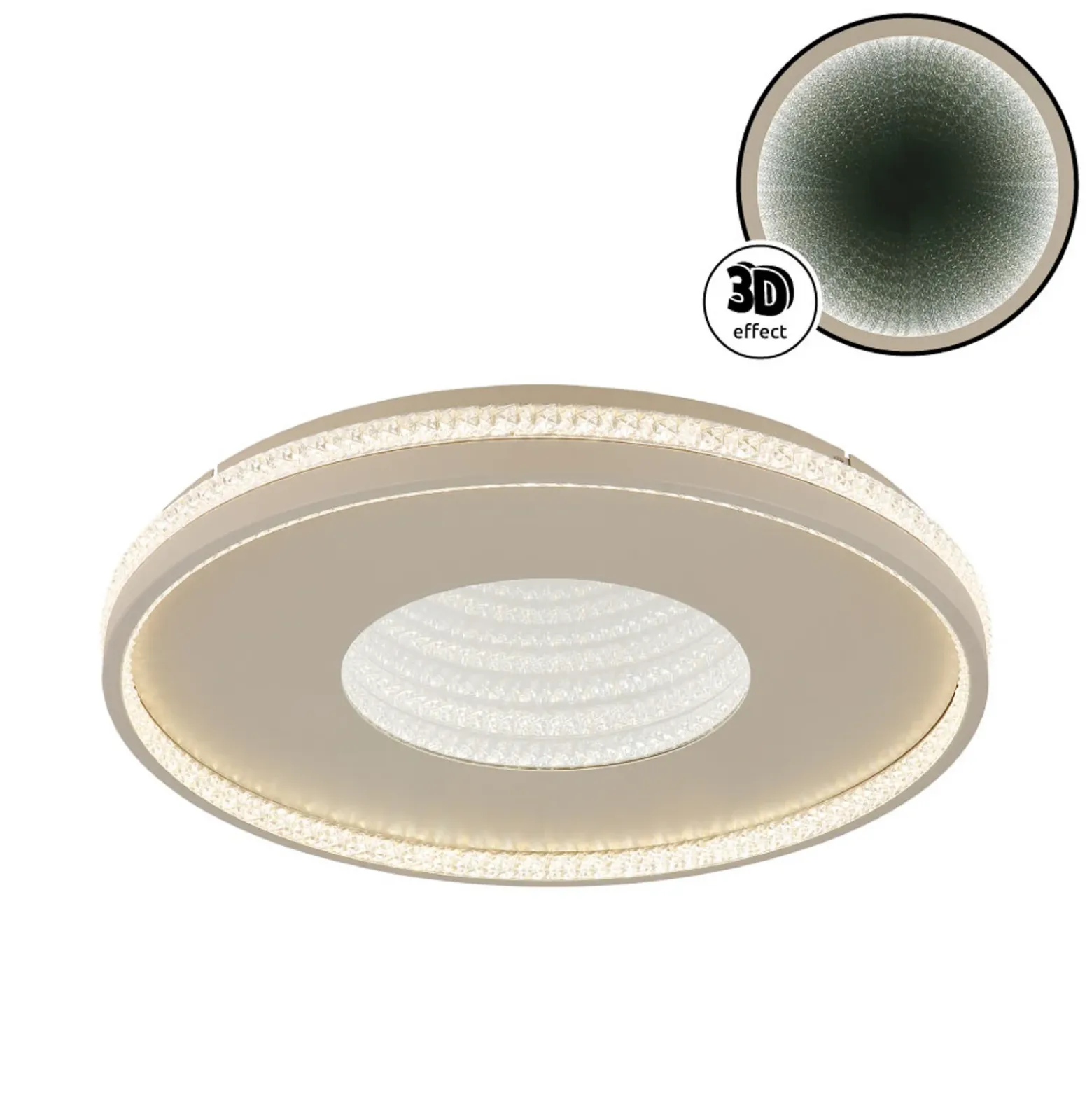 Shirley-LED-kattovalaisin, hiekanvärinen, halkaisija 51 cm, CCT, himmennettävä