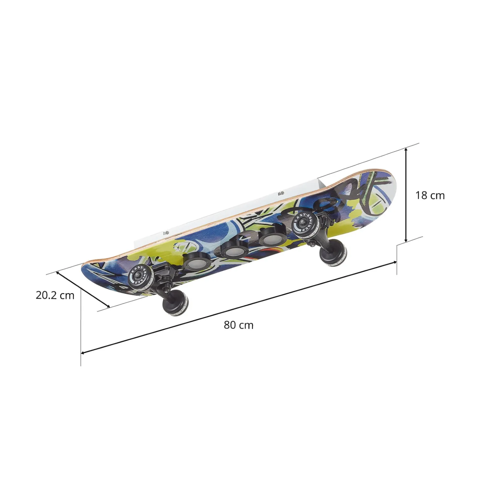 Skateboard-LED-kattovalaisin Easy Cruiser, graffi