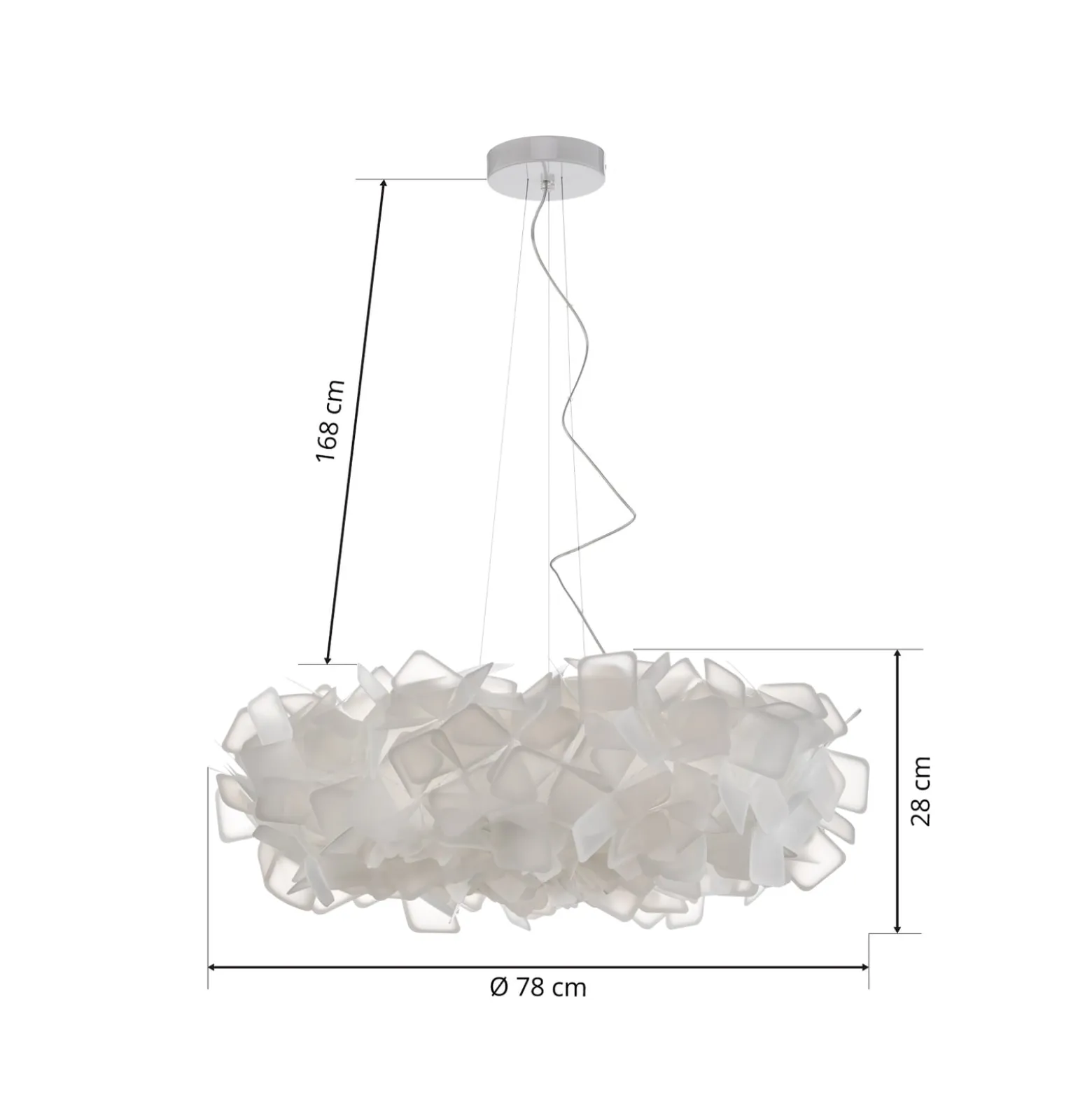 Slamp Clizia -riippuvalaisin, Ø 78 cm, valkoinen