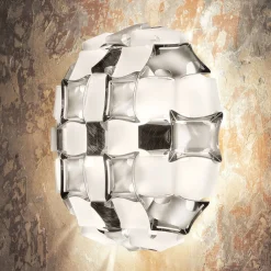 Slamp Mida -seinävalaisin, 32x32 cm, platina/valk.