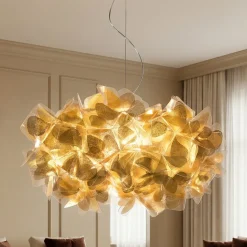 Slamp-riippuvalaisin Clizia Mama Non Mama, Ø53cm, kulta/kirkasväri