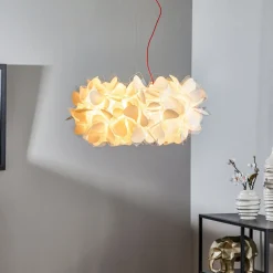 Slamp riippuvalaisin Clizia Mama Non Mama, Ø53cm, valkoinen/punainen