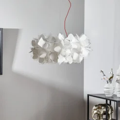 Slamp riippuvalaisin Clizia Mama Non Mama, Ø53cm, valkoinen/punainen