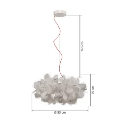 Slamp riippuvalaisin Clizia Mama Non Mama, Ø53cm, valkoinen/punainen