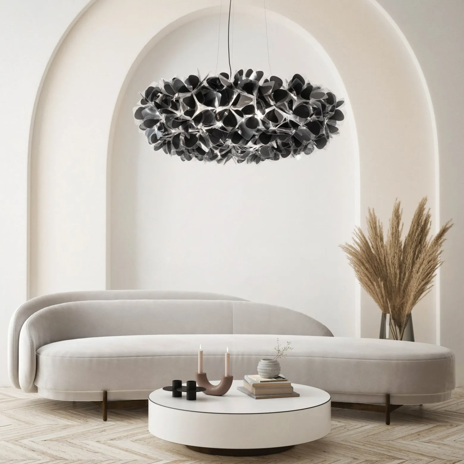 Slamp-riippuvalaisin Clizia MAMA NON MAMA, halkaisija 78 cm, musta
