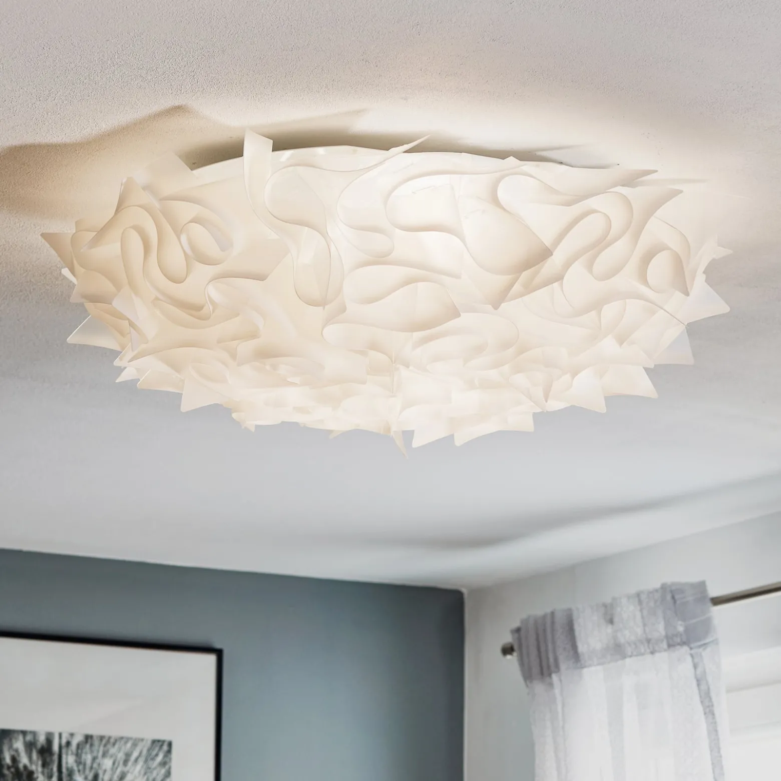 Slamp Veli design-kattovalaisin, Ø 78 cm, opaali