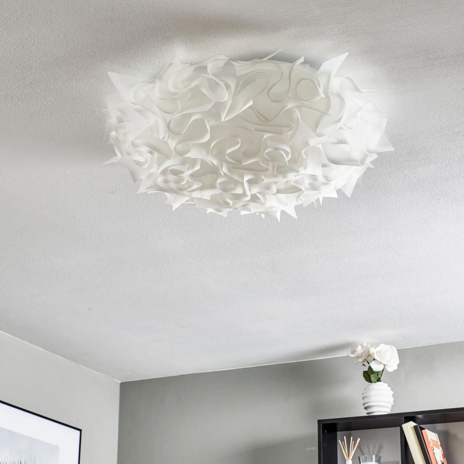 Slamp Veli design-kattovalaisin, Ø 78 cm, opaali