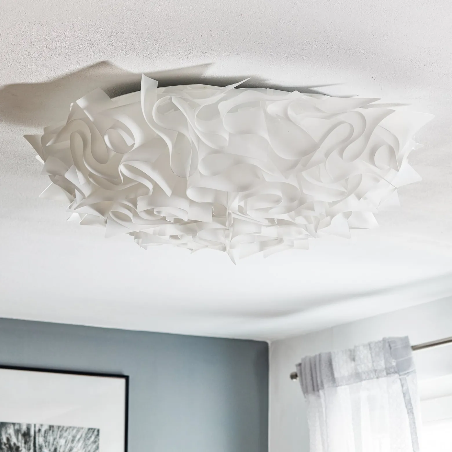 Slamp Veli design-kattovalaisin, Ø 78 cm, opaali