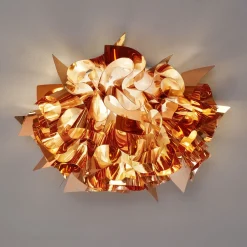 Slamp Veli -design-kattovalo, Ø 53 cm, kupari