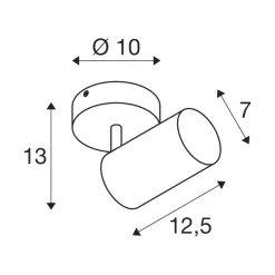 SLV Asto Tube kattospotti GU10 1-lamppuinen valkoinen