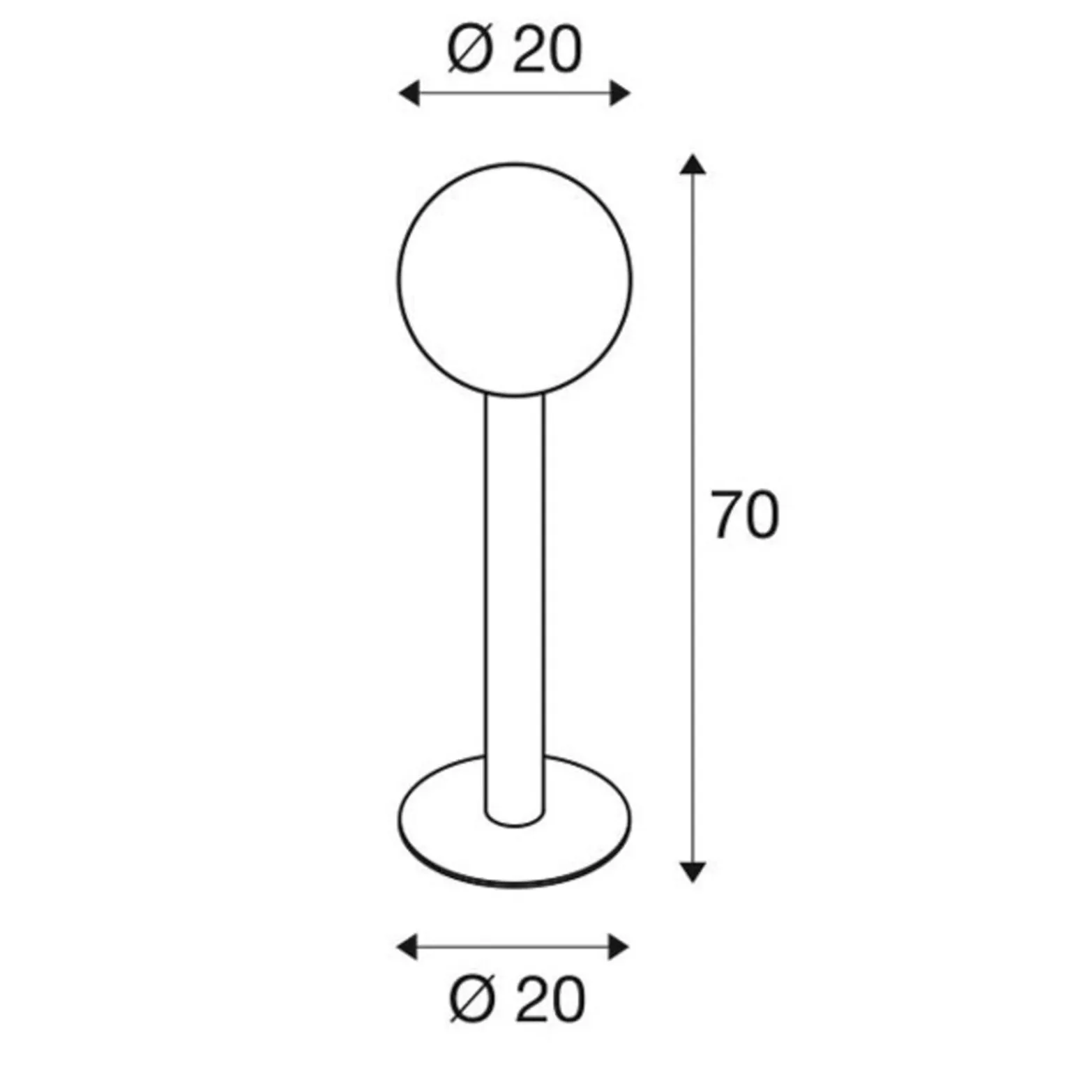 SLV Gloo Pure 70 polkuvalaisin, korkeus 70 cm