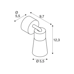 SLV kattovalaisin Puri 2.0 Cone, valkoinen, Ø 5 cm, metalli