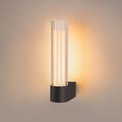 SLV kylpyhuoneen LED-seinälamppu Lygant single, musta, alumiini