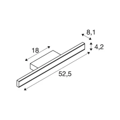 SLV kylpyhuoneen LED-seinävalaisin One Linear, 52 cm, musta, CCT